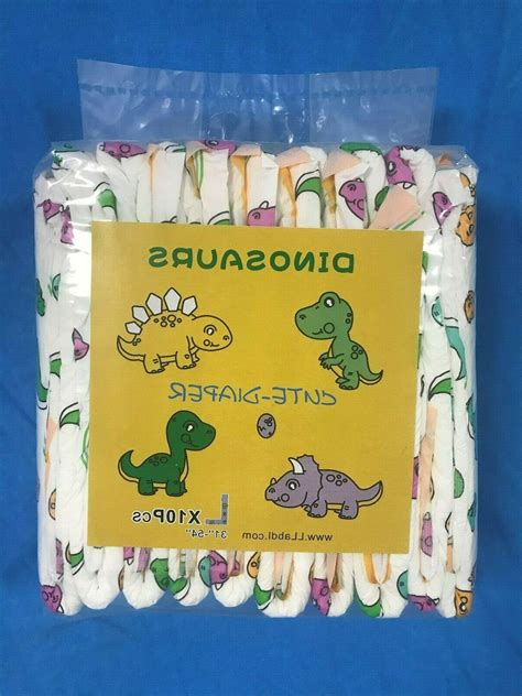 Adult Diaper Dinosaurs Design Plastic Backed Disposable Incontinence