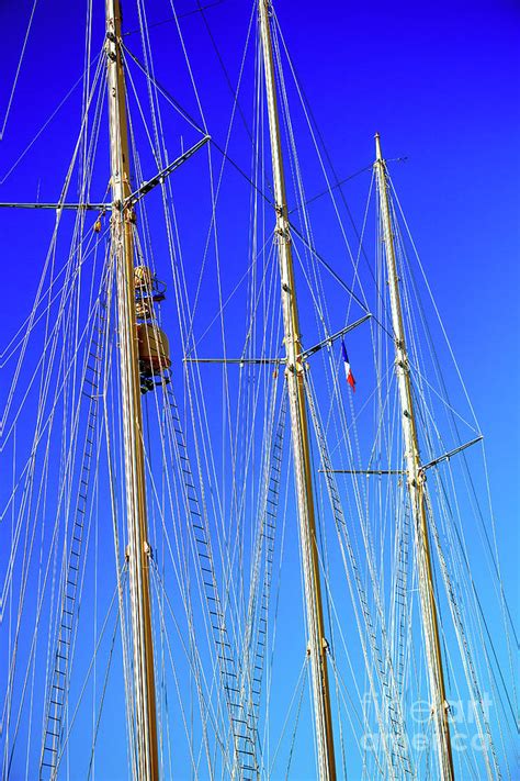 Three Sailboat Masts In Marseille Photograph By John Rizzuto Pixels