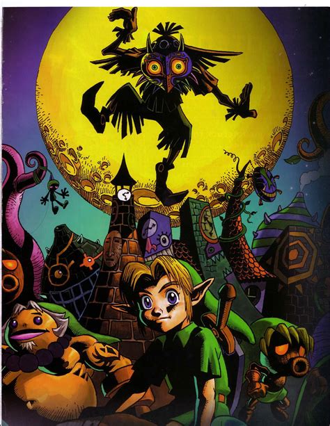 The Legend Of Zelda Majoras Mask Young Link And Skull Kid Zelda