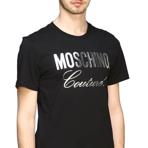 Moschino Couture Short Sleeved T Shirt With Laminated Logo Print T