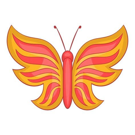 Red Butterfly Clipart Vector Red Butterfly Icon Cartoon Style Style