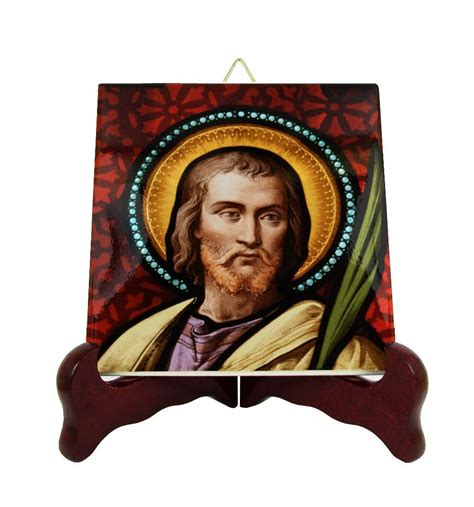 Catholic Saints Serie Saint Jude Thaddeus Icon On Tile Etsy