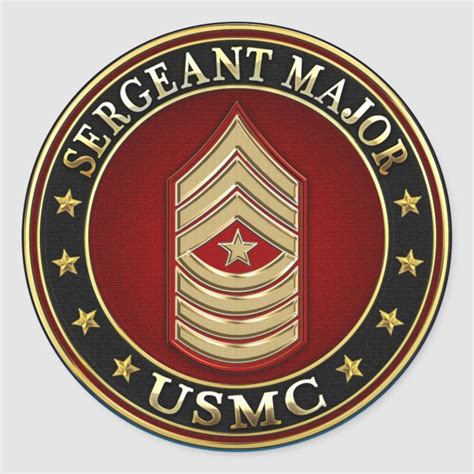 Us Marines Sergeant Major Usmc Sgtmaj 3d Classic Round Sticker