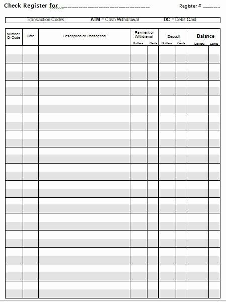 50 Printable Checking Account Balance Sheet Ufreeonline