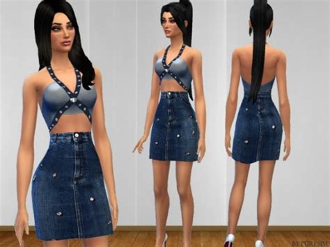Denim Dress By Puresim At Tsr Sims 4 Updates