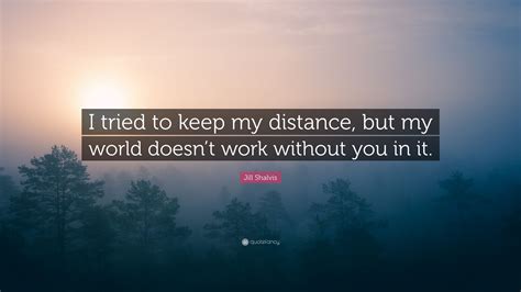 Jill Shalvis Quote I Tried To Keep My Distance But My World Doesnt