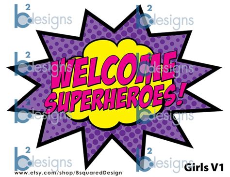 Welcome Superheroes 8x10 Sign Gv2 Instant Download Etsy