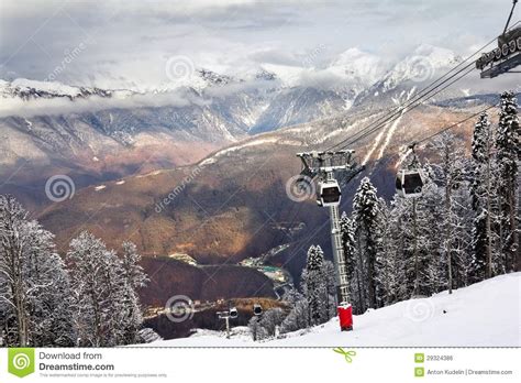 Ski Lift In Sochi Krasnaya Polyana Stock Photo Image Of Ravine