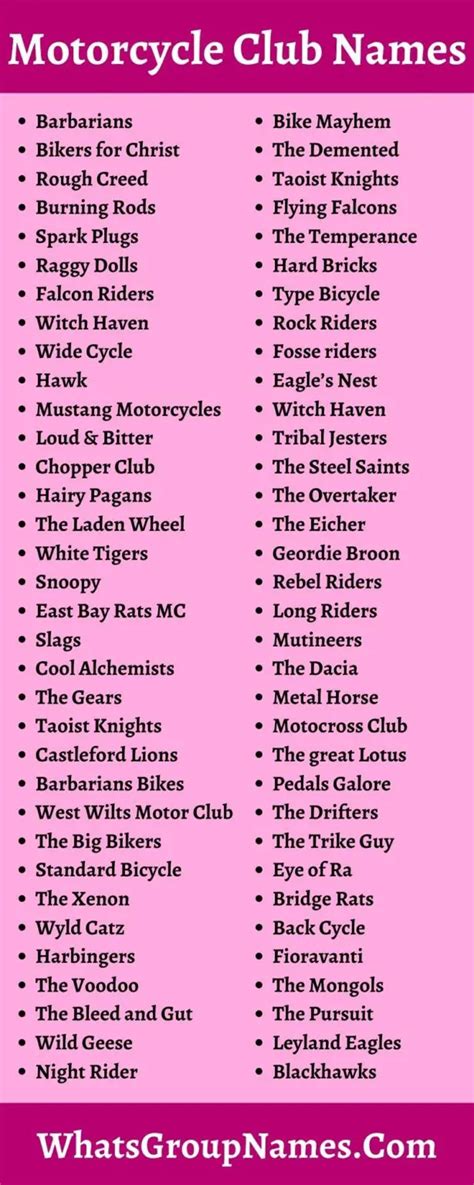 Motorcycle Club Names 2021 Bikers Gang And Group Names