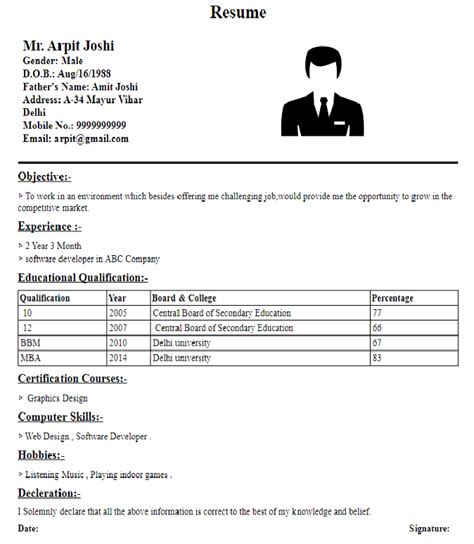 Sample Resume For 12th Pass Student Student Resume Templates That