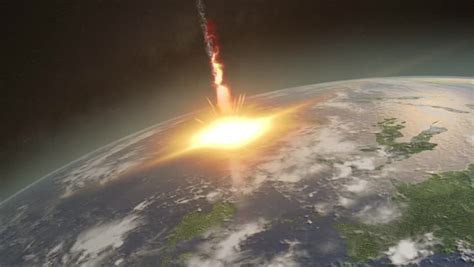 Asteroid Hitting Earth Exploding And Dislocating Clouds In A Massive