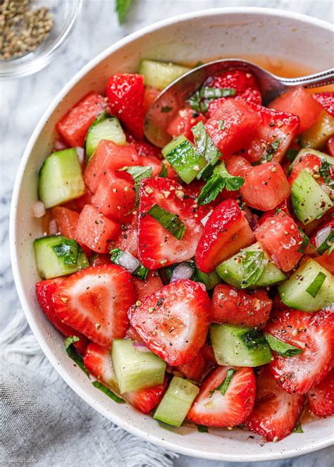 Strawberry Salad Recipe With Watermelon And Cucumber Healthy