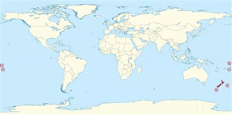Nieuw Zeeland Op De Wereldkaart Omringende Landen En Ligging Op De