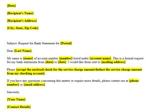 Request Letter for Bank Statement (Format & Sample) | purshoLOGY