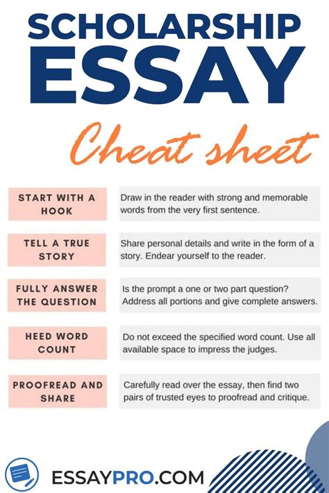 Scholarship Essay Essay Writing Cheat Sheet And Tips Book Writing Tips Scholarship Essay