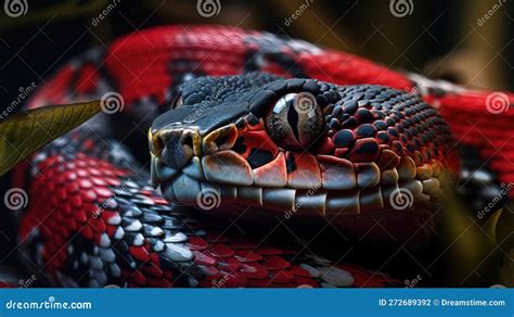Red Viper Snake Closeup Face Stock Illustration Illustration Of Viper