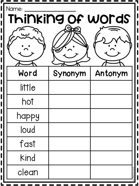 Synonyms And Antonyms Worksheets For Grade 3 - Best Crossroads