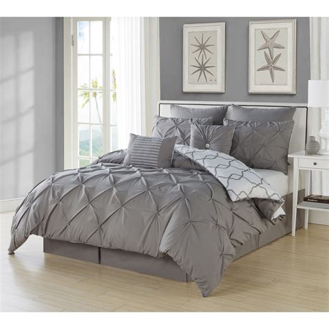 Esy Reversible 8 Piece King Comforter Set In Grey