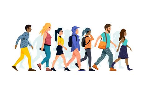 100 Crowd Of People Walking Forward Stock Illustrations Royalty Free