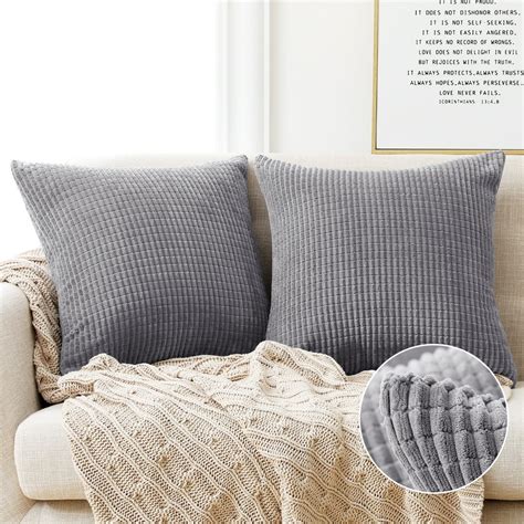 Deconovo Set Of 2 Throw Pillow Cover For Bedroom Decorative Cushion