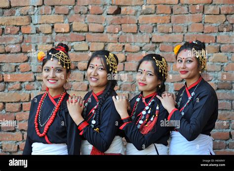 kathmandu nepal 31st oct 2016 newari girls in a traditional attire participate in the parade