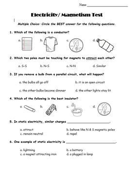 5th Grade: Electricity & Magnetism Unit Test