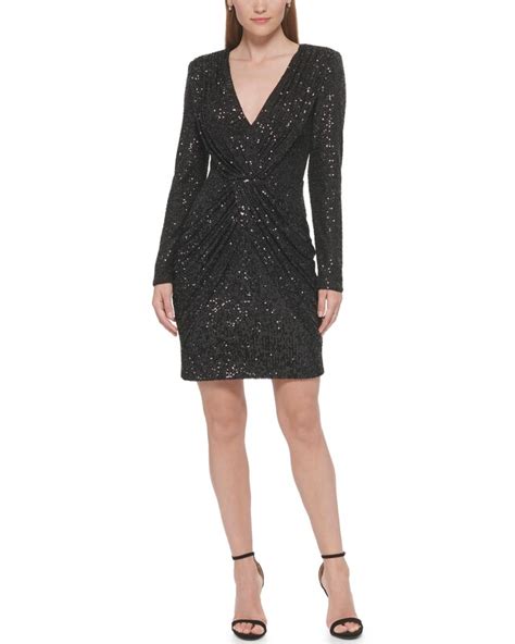 Vince Camuto Sequined Twist Front Dress