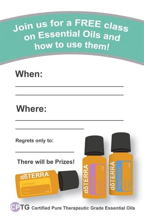 Items Similar To 4x6 Doterra Class Invitation Instant Download On Etsy