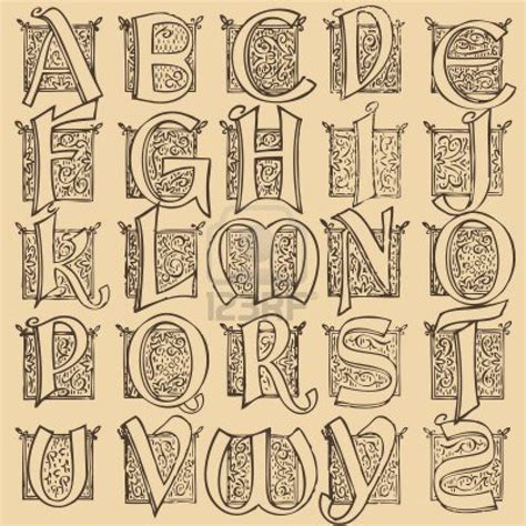 Vintage Alphabet Set Typography Alphabet Lettering Alphabet