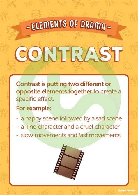 Contrast Elements Of Drama Poster Teaching Resource With Images