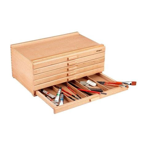 Kingart Studio Wooden Artist Storage Box 6 Drawer Designed Storage