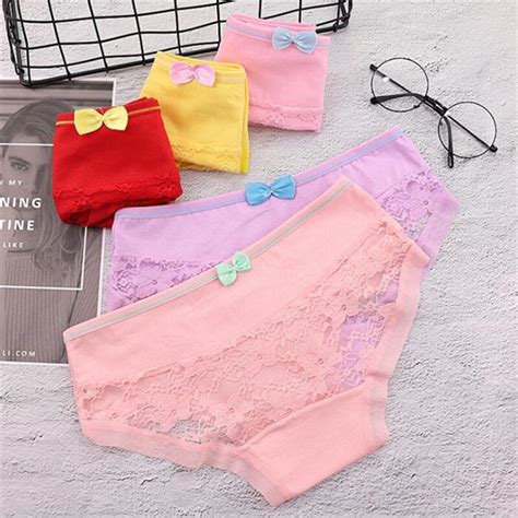 2019 New 4pcslot Cute Girl Panties Underwear Briefs Cotton Lingerie