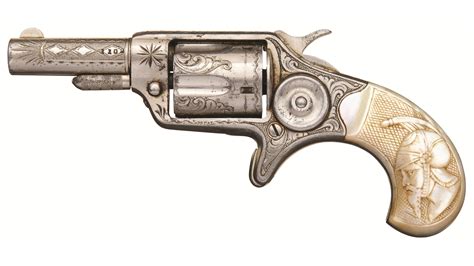 Engraved Colt New Line 32 Revolver With Carved Pearl Grips Rock