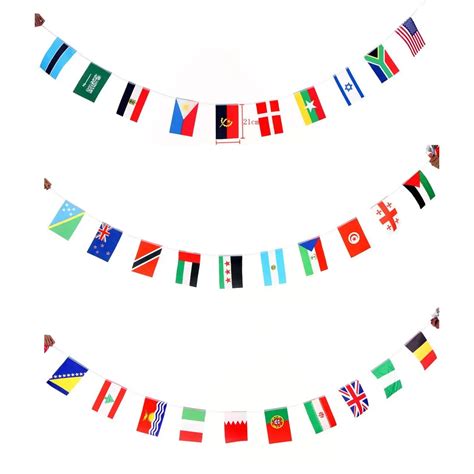 50 World Flags World Flags Pennant Banner With 50 Dif