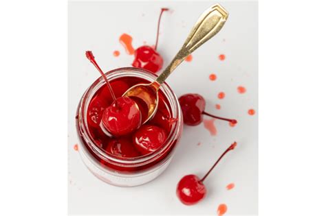 Maraschino Cherries Red Berry For Decoration Red Candied Cherries