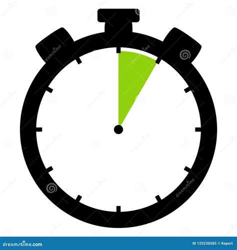 Stopwatch Icon 5 Minutes 5 Seconds Or 1 Hour Stock Illustration
