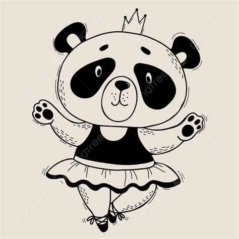 Lindo Personaje Panda Oso Bailarina Png Lindo Dibujar Vestir Png Y