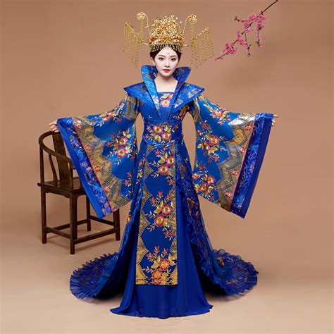 Chinese Folk Dance Dress Ancient Costume Queen Dress Tailed Red Imperial Concubine Female Hanfu