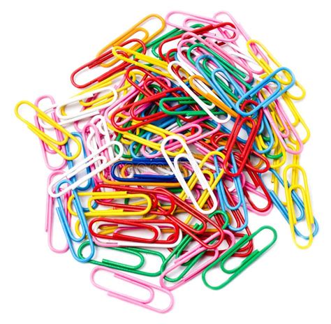 Colored Paper Clips Isolated On White Background Stock Image Image