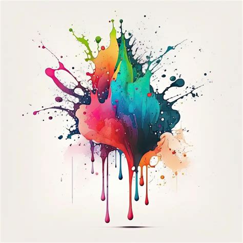 Premium Ai Image Colorful Watercolor Splash Illustration Ai Generative