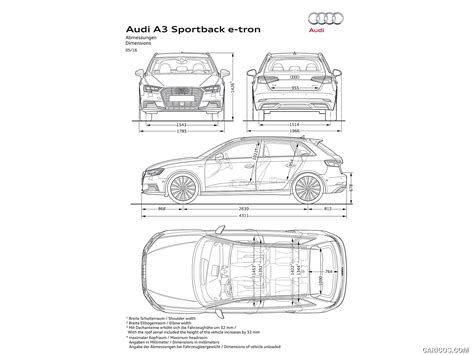 2017 Audi A3 Sportback E Tron Dimensions Caricos