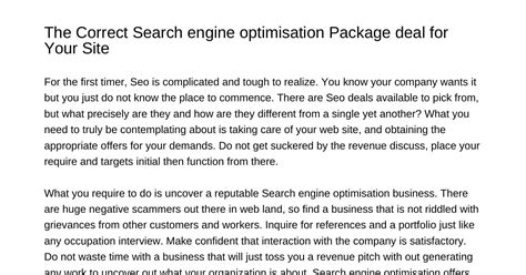 The Right Seo Package Deal For Your Web Siteekrzvpdfpdf Docdroid
