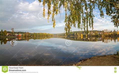 Autumn Landscape On The River Ural The Irtysh Russia Stock Image