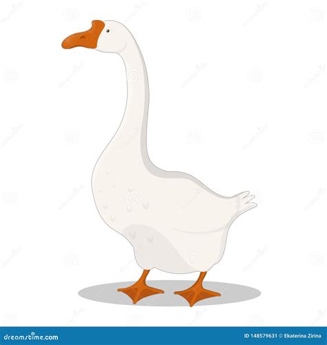 Goose Vector Illustration Cartoon Style Isolated On White Background