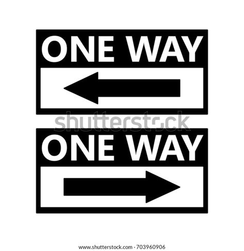 Set One Way Signs Vector Format Stock Vector Royalty Free 703960906
