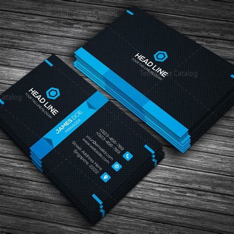 Choose our premium, thick matte card stock in vibrant full color when you want to impress! Premium Business Card Template 000090 - Template Catalog