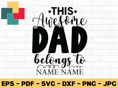 This Awesome Dad Belongs Svg Design Graphic By Creativeprosvg
