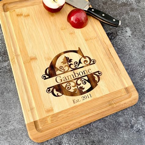 Wood Engraved Custom Cutting Board Anniversary Or Wedding T Personalized Cutting With