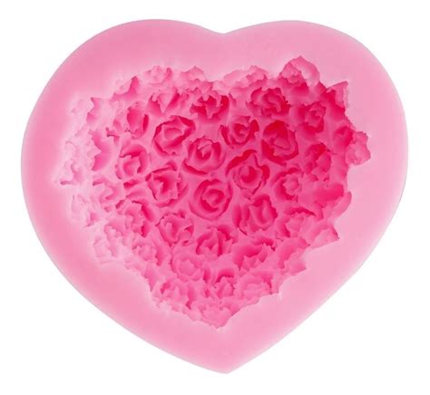 molde silicon corazón rosas 3d jabón chocolate gelatina 136 00 en mercado libre