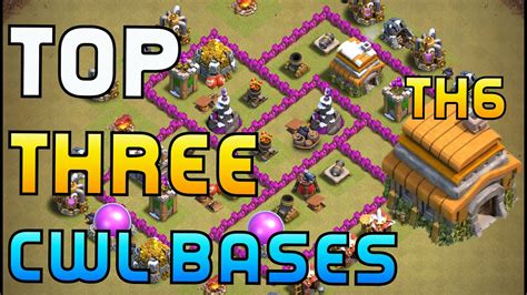 Top 3 Cwl Bases For Town Hall 6 In 2020 With Base Links Th6 War Base